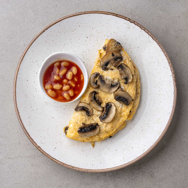 Truffle & Mushroom Omelette With Baked Bean